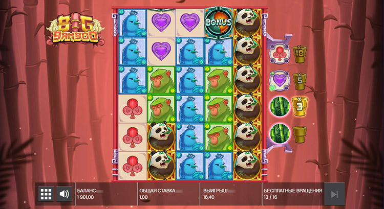 Levels in free spins are passed when collecting the Bonus special symbol
